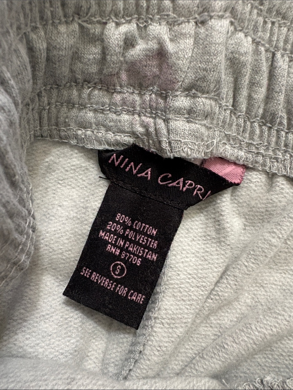 Nina Capri Heather Gray Pants with Coral & Plum Mandala - Picture 3 of 11